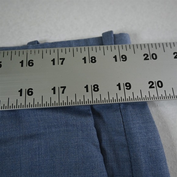 Coppley 38x30 Blue Super 130s Wool Flat Front Slim Straight Dress Mens Pants - Picture 2 of 9